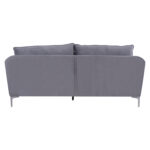 ΚΑΝΑΠΕΣ 3ΘΕΣΙΟΣ ΓΚΡΙ ΒΕΛΟΥΔΟ & ΜΕΤΑΛΛΙΚΑ ΠΟΔΙΑ ΧΡΩΜΙΟΥ FB93136.31 208x81x95 εκ. - Image 5