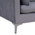 ΚΑΝΑΠΕΣ 3ΘΕΣΙΟΣ ΓΚΡΙ ΒΕΛΟΥΔΟ & ΜΕΤΑΛΛΙΚΑ ΠΟΔΙΑ ΧΡΩΜΙΟΥ FB93136.31 208x81x95 εκ. - Image 9