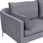 ΚΑΝΑΠΕΣ 3ΘΕΣΙΟΣ ΓΚΡΙ ΒΕΛΟΥΔΟ & ΜΕΤΑΛΛΙΚΑ ΠΟΔΙΑ ΧΡΩΜΙΟΥ FB93136.31 208x81x95 εκ. - Image 10