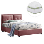 ΚΡΕΒΑΤΙ ΜΕ ΣΤΡΩΜΑ FB921284.05 ΣΑΠΙΟ ΜΗΛΟ ΒΕΛΟΥΔΟ--ΓΙΑ 160x200εκ