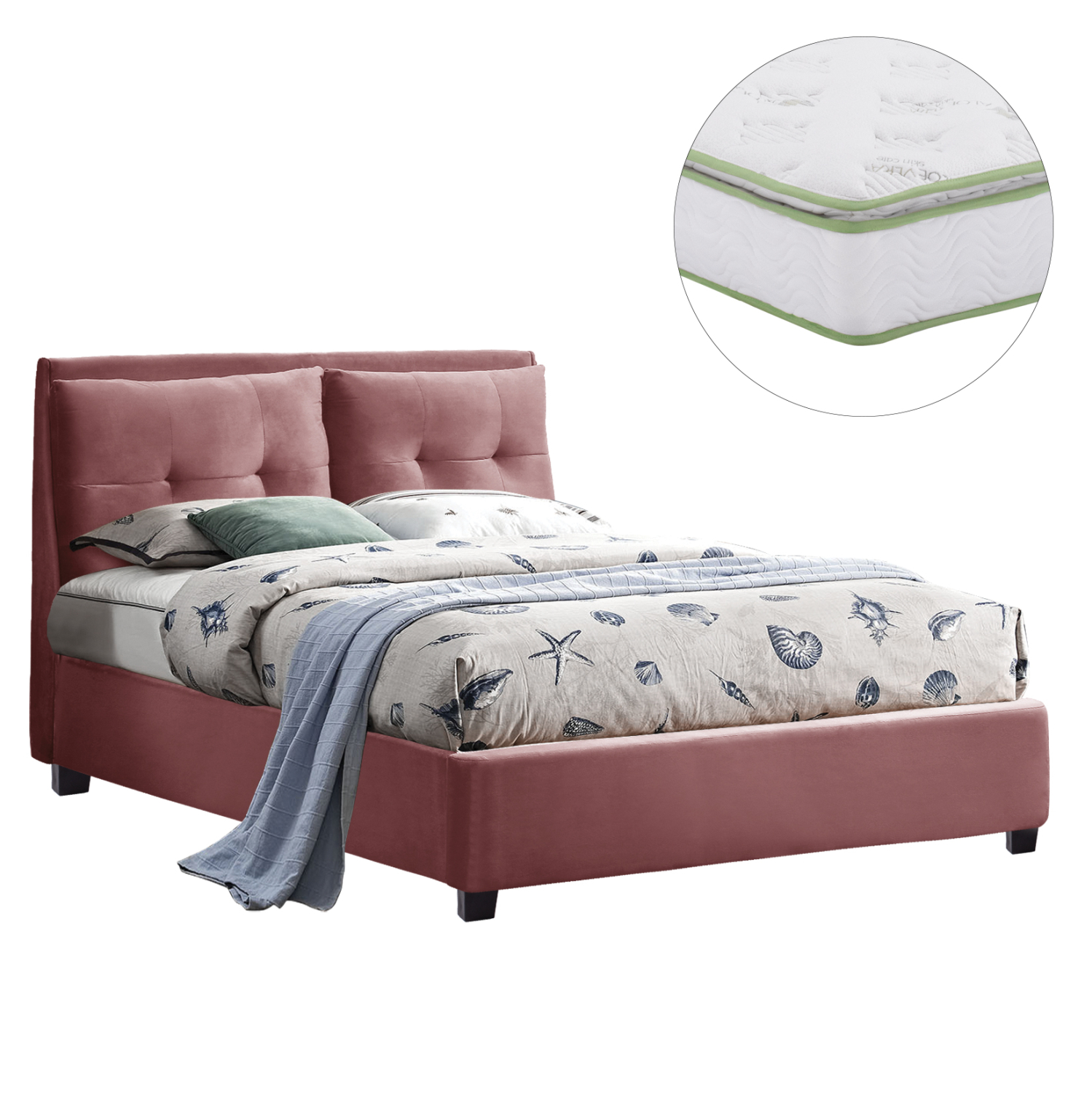 krebati-me-stroma-fb92128405-sapio-milo- ΚΡΕΒΑΤΙ ΜΕ ΣΤΡΩΜΑ FB921284.05 ΣΑΠΙΟ ΜΗΛΟ ΒΕΛΟΥΔΟ--ΓΙΑ 160x200εκ - Image 1