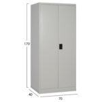 ΝΤΟΥΛΑΠΑ 2ΦΥΛΛΗ ΜΕΤΑΛΛΙΚΗ FB95748.21 ME 3 ΡΑΦΙΑ & ΚΛΕΙΔΑΡΙΑ 70x40x170Υεκ. - Image 2