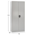 ΝΤΟΥΛΑΠΑ 2ΦΥΛΛΗ ΜΕΤΑΛΛΙΚΗ FB95749.21 ME ΧΩΡΙΣΜΑ & ΚΛΕΙΔΑΡΙΑ 70x40x170Υεκ. - Image 2