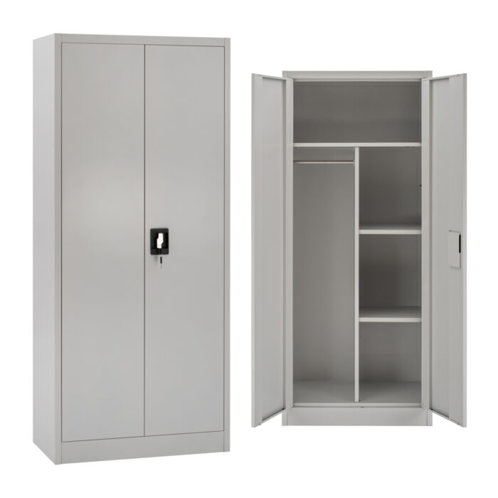 ΝΤΟΥΛΑΠΑ 2ΦΥΛΛΗ ΜΕΤΑΛΛΙΚΗ FB95749.21 ME ΧΩΡΙΣΜΑ & ΚΛΕΙΔΑΡΙΑ 70x40x170Υεκ. - Image 1