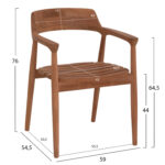 ΠΟΛΥΘΡΟΝΑ ΕΞΩΤΕΡΙΚΟΥ ΧΩΡΟΥ FB918107 ΞΥΛΟ TEAK-ΦΥΣΙΚΟ ΧΡΩΜΑ 59x54.5x76Υεκ. - Image 2