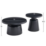 ΣΕΤ 2 ΤΡΑΠΕΖΙΑ ΣΑΛΟΝΙΟΥ FB918304.02 ΜΕΤΑΛΛΟ ΣΕ ΜΑΥΡΟ Φ50εκ & Φ70εκ - Image 2