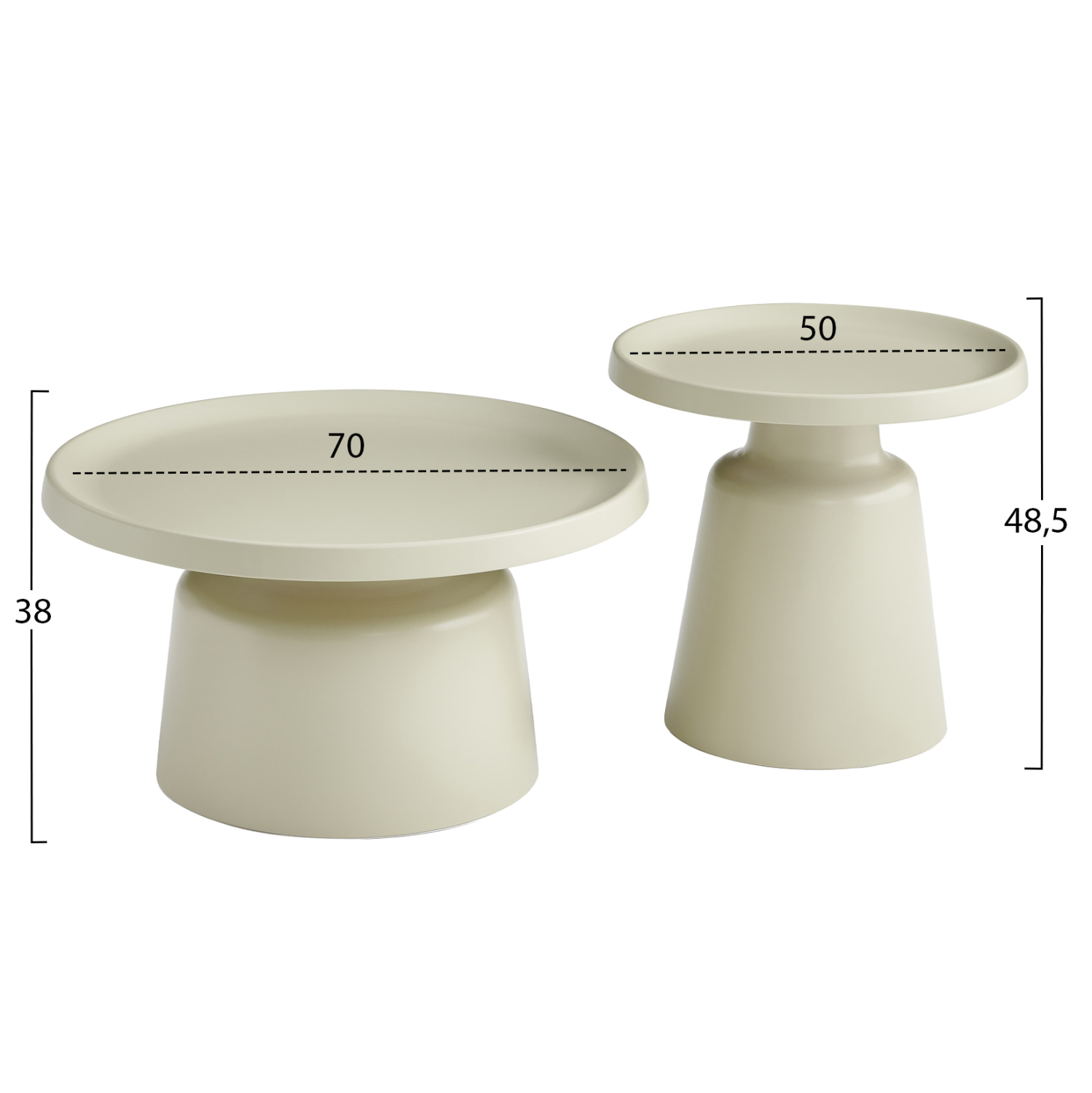 set-2-trapezia-salonioy-fb91830404-metal-1 ΣΕΤ 2 ΤΡΑΠΕΖΙΑ ΣΑΛΟΝΙΟΥ FB918304.04 ΜΕΤΑΛΛΟ ΣΕ ΣΑΜΠΑΝΙ Φ50εκ & Φ70εκ - Image 2