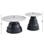 ΣΕΤ 2 ΤΡΑΠΕΖΙΑ ΣΑΛΟΝΙΟΥ FB918306.02 SINTERED STONE TOP- SNOW WHITE ΧΡΩΜΑ Φ50 & Φ70 - Image 2