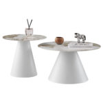 ΣΕΤ 2 ΤΡΑΠΕΖΙΑ ΣΑΛΟΝΙΟΥ FB918307.01 SINTERED STONE TOPS--ΒΑΣΕΙΣ ΛΕΥΚΕΣ Φ50 & Φ70