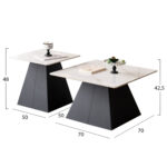 ΣΕΤ 2 ΤΡΑΠΕΖΙΑ ΣΑΛΟΝΙΟΥ FB918311.02 SINTERED STONE ΤΕΤΡΑΓΩΝΟ--ΒΑΣΕΙΣ ΜΑΥΡΕΣ - Image 2