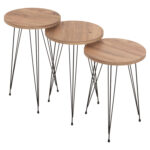 ΣΕΤ ΒΟΗΘ.ΤΡΑΠΕΖΑΚΙΑ FB918173.04 ΜΕΛΑΜΙΝΗ ΣΕ ΦΥΣΙΚΟ-ΜΑΥΡΑ ΜΕΤΑΛ.ΠΟΔΙΑ - Image 3