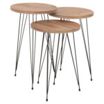 ΣΕΤ ΒΟΗΘ.ΤΡΑΠΕΖΑΚΙΑ FB918173.04 ΜΕΛΑΜΙΝΗ ΣΕ ΦΥΣΙΚΟ-ΜΑΥΡΑ ΜΕΤΑΛ.ΠΟΔΙΑ - Image 4