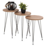 ΣΕΤ ΒΟΗΘ.ΤΡΑΠΕΖΑΚΙΑ FB918173.04 ΜΕΛΑΜΙΝΗ ΣΕ ΦΥΣΙΚΟ-ΜΑΥΡΑ ΜΕΤΑΛ.ΠΟΔΙΑ - Image 7