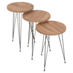 ΣΕΤ ΒΟΗΘ.ΤΡΑΠΕΖΑΚΙΑ FB918173.04 ΜΕΛΑΜΙΝΗ ΣΕ ΦΥΣΙΚΟ-ΜΑΥΡΑ ΜΕΤΑΛ.ΠΟΔΙΑ - Image 8