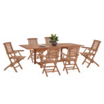 ΣΕΤ ΤΡΑΠΕΖΑΡΙΑΣ FB921288 ΤΡΑΠΕΖΙ & 6 ΠΟΛΥΘΡΟΝΕΣ ΠΤΥΣΣΟΜΕΝΕΣ-ΤΕΑΚ