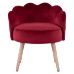 ΣΚΑΜΠΟ ΜΕ ΠΛΑΤΗ FB98628.06 ΑΠΟ ΚΟΚΚΙΝΟ ΒΕΛΟΥΔΟ 55x52x60Υ εκ. - Image 3