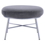 ΣΚΑΜΠΟ ΥΠΟΠΟΔΙΟ FB98640.01 ΑΠΟ ΓΚΡΙ ΒΕΛΟΥΔΟ ΜΕ ΑΣΗΜΙ ΒΑΣΗ 55x46x38Υ εκ. - Image 3