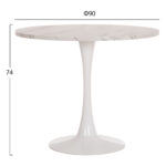 ΤΡΑΠΕΖΙ ΤΡΑΠΕΖΑΡΙΑΣ FB99421.11 ΣΤΡΟΓΓΥΛΟ WHITE MARBLE Φ90x74Υεκ. - Image 2