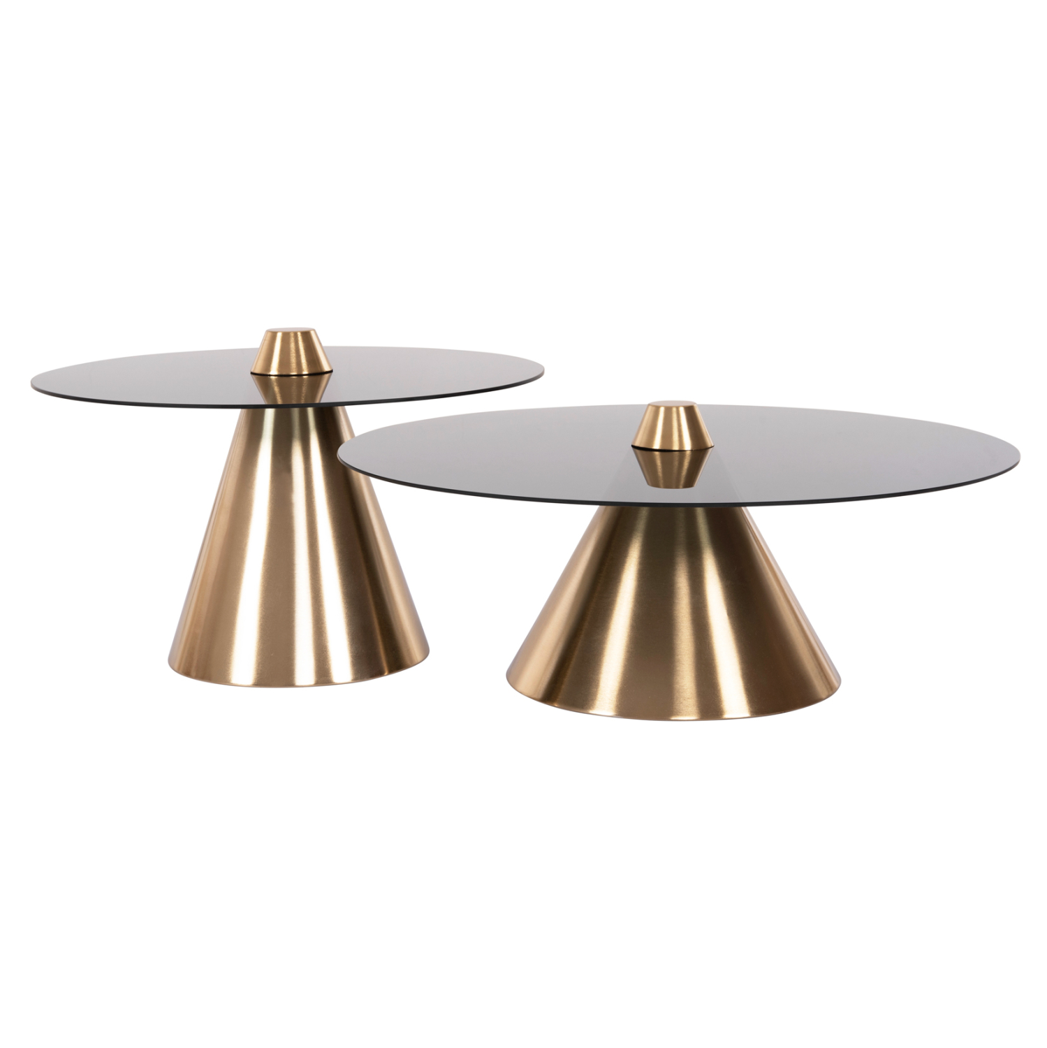 trapezia-salonioy-2tmch-fb99919-metallo-2 ΤΡΑΠΕΖΙA ΣΑΛΟΝΙΟΥ 2ΤΜΧ FB99919 ΜΕΤΑΛΛΟ ΧΡΥΣΟ-ΦΙΜΕ ΜΑΥΡΟ ΓΥΑΛΙ Φ80 & Φ60 εκ. - Image 3