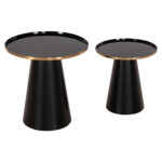 ΤΡΑΠΕΖΙA ΣΑΛΟΝΙΟΥ 2ΤΜΧ FB99920 ΜΕΤΑΛΛΟ ΕΜΑΓΙΕ TOP-ΒΑΣΗ ΜΑΤ-ΜΑΥΡΟ Φ50 & Φ40 εκ. - Image 7