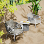 ΒΟΗΘΗΤΙΚΟ ΤΡΑΠΕΖΑΚΙ ΣΤΡΟΓΓΥΛΟ FB96477.02 ΚΡΕΜ ΑΛΟΥΜΙΝΙΟ-ΑΝΟΙΧΤΟ ΓΚΡΙ ΣΧΟΙΝΙ Φ55x45Υ - Image 2