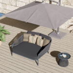 DAYBED FB96474.01 ΣΚΟΥΡΟ ΓΚΡΙ ΑΛΟΥΜΙΝΙΟ-ΣΧΟΙΝΙ-OLEFIN 157x149x80Υεκ - Image 2