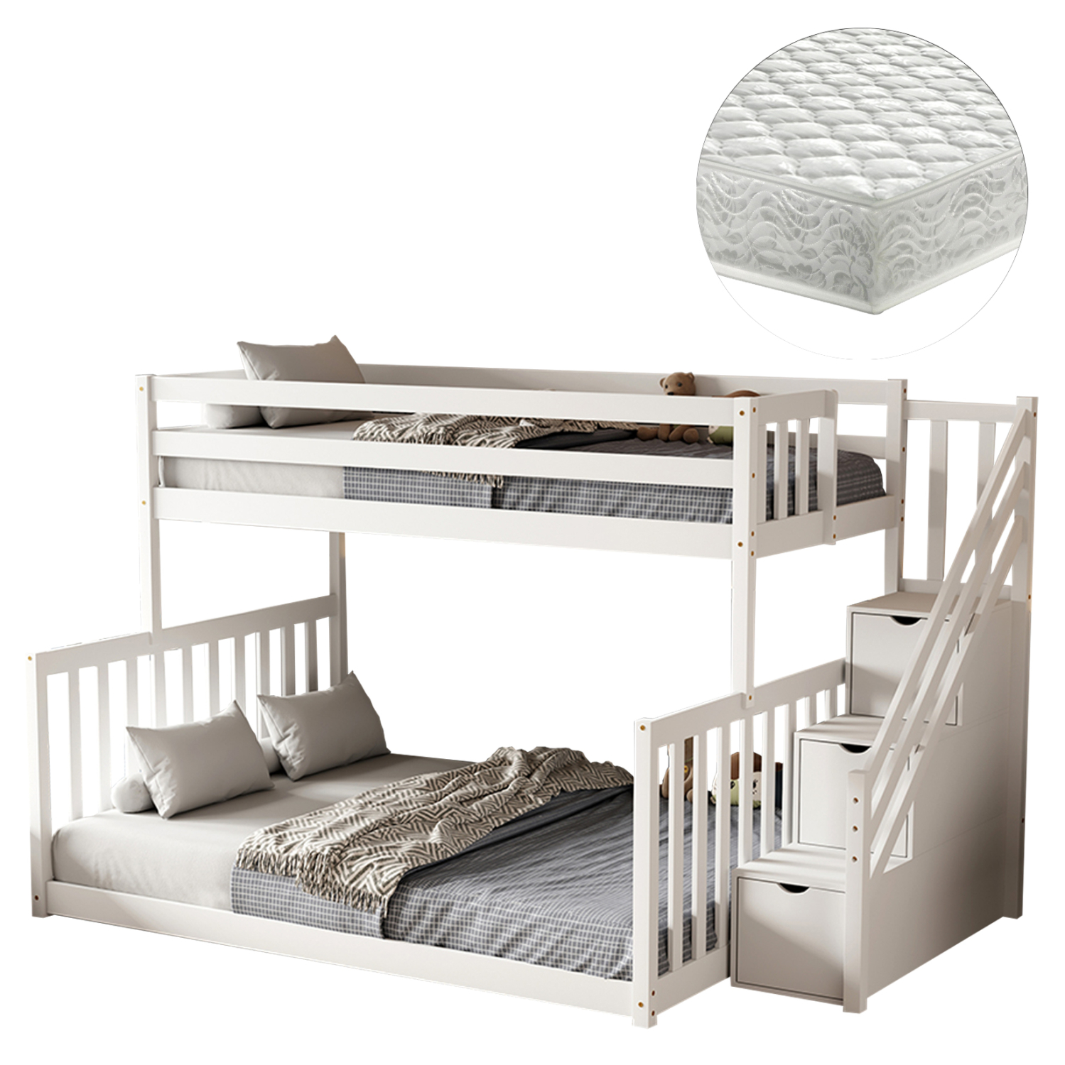 koyketa-paidiki-fb921320-xylo-peykoy-ley ΚΟΥΚΕΤΑ ΠΑΙΔΙΚΗ FB921320 ΞΥΛΟ ΠΕΥΚΟΥ ΛΕΥΚΟ--ΓΙΑ ΣΤΡΩΜΑΤΑ 90 & 140x190εκ - Image 1