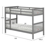 ΚΟΥΚΕΤΑ ΠΑΙΔΙΚΗ ΜΕ 2 ΣΤΡΩΜΑΤΑ FB921307.02 ΞΥΛΟ ΠΕΥΚΟΥ ΓΚΡΙ--ΣΤΡΩΜΑΤΑ 90x190εκ - Image 3