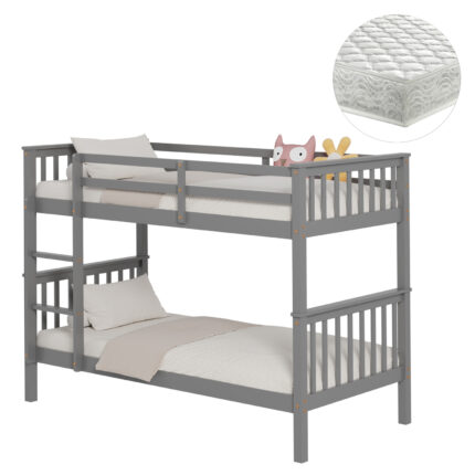 ΚΟΥΚΕΤΑ ΠΑΙΔΙΚΗ ΜΕ 2 ΣΤΡΩΜΑΤΑ FB921307.02 ΞΥΛΟ ΠΕΥΚΟΥ ΓΚΡΙ--ΣΤΡΩΜΑΤΑ 90x190εκ