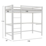 ΚΟΥΚΕΤΑ ΠΑΙΔΙΚΗ ΜΕ ΓΡΑΦΕΙΟ FB921311.01 ΞΥΛΟ ΠΕΥΚΟΥ ΛΕΥΚΟ--ME ΣΤΡΩΜΑ 90x190εκ - Image 3