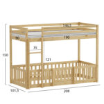 ΚΟΥΚΕΤΑ ΠΑΙΔΙΚΗ ΜΕ ΠΑΡΚΑΚΙ FB921312 ΞΥΛΟ ΠΕΥΚΟΥ ΦΥΣΙΚΟ--ME ΣΤΡΩΜΑ 90x190εκ - Image 3