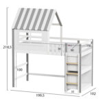 ΚΟΥΚΕΤΑ ΠΑΙΔΙΚΗ ΜΕ ΡΑΦΙΑ FB921321 ΞΥΛΟ ΠΕΥΚΟΥ ΛΕΥΚΟ/ΓΚΡΙ--ΜΕ ΣΤΡΩΜΑ 90x190εκ - Image 3