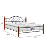 ΚΡΕΒΑΤΙ ΔΙΠΛΟ & ΣΤΡΩΜΑ FB921327 ΜΕΤΑΛΛΟ & ΞΥΛΟ ΣΕ DIRTY OAK--ΣΤΡΩΜΑ 150x200εκ - Image 3