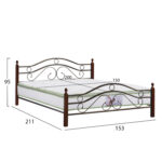 ΚΡΕΒΑΤΙ ΔΙΠΛΟ & ΣΤΡΩΜΑ FB921328 ΜΕΤΑΛΛΟ & ΞΥΛΟ ΣΕ DIRTY OAK--ΣΤΡΩΜΑ 150x200εκ - Image 2