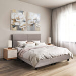 ΚΡΕΒΑΤΙ FB9616.32 ΜΠΕΖ ΥΦΑΣΜΑ ΓΙΑ ΣΤΡΩΜΑ 160x200εκ - Image 2