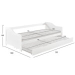 ΚΡΕΒΑΤΙ ΚΑΝΑΠΕΣ ΜΕ ΣΥΡΟΜΕΝΟ FB921313 ΞΥΛΟ ΠΕΥΚΟΥ ΛΕΥΚΟ--ΜΕ 2 ΣΤΡΩΜΑΤΑ 90x190εκ - Image 3