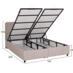 ΚΡΕΒΑΤΙ ΜΕ ΑΠΟΘ.ΧΩΡΟ FB9631.32 ΜΠΕΖ ΥΦΑΣΜΑ- ΓΙΑ ΣΤΡΩΜΑ 160x200εκ - Image 3