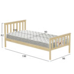 ΚΡΕΒΑΤΙ ΠΑΙΔΙΚΟ ΜΕ ΣΤΡΩΜΑ FB921300 ΞΥΛΟ ΠΕΥΚΟΥ ΣΕ ΦΥΣΙΚΟ ΓΙΑ ΣΤΡΩΜΑ 90x190εκ - Image 3