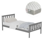 ΚΡΕΒΑΤΙ ΠΑΙΔΙΚΟ ΜΕ ΣΤΡΩΜΑ FB921300.02 ΞΥΛΟ ΠΕΥΚΟΥ ΣΕ ΓΚΡΙ- ΓΙΑ ΣΤΡΩΜΑ 90x190εκ