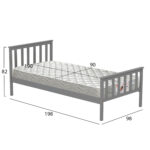 ΚΡΕΒΑΤΙ ΠΑΙΔΙΚΟ ΜΕ ΣΤΡΩΜΑ FB921300.02 ΞΥΛΟ ΠΕΥΚΟΥ ΣΕ ΓΚΡΙ- ΓΙΑ ΣΤΡΩΜΑ 90x190εκ - Image 3