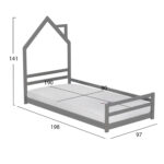 ΚΡΕΒΑΤΙ ΠΑΙΔΙΚΟ ΜΕ ΣΤΡΩΜΑ FB921301.01 ΞΥΛΟ ΠΕΥΚΟΥ ΣΕ ΓΚΡΙ--ΣΤΡΩΜΑ 90x190εκ - Image 3