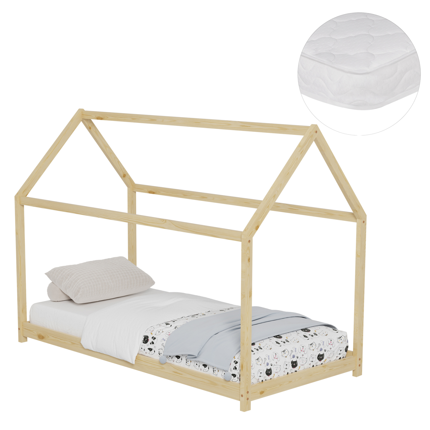 krebati-paidiko-me-stroma-fb921302-xylo- ΚΡΕΒΑΤΙ ΠΑΙΔΙΚΟ ΜΕ ΣΤΡΩΜΑ FB921302 ΞΥΛΟ ΠΕΥΚΟΥ ΣΕ ΦΥΣΙΚΟ--ΣΤΡΩΜΑ 90x190εκ - Image 1