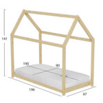 ΚΡΕΒΑΤΙ ΠΑΙΔΙΚΟ ΜΕ ΣΤΡΩΜΑ FB921302 ΞΥΛΟ ΠΕΥΚΟΥ ΣΕ ΦΥΣΙΚΟ--ΣΤΡΩΜΑ 90x190εκ - Image 3