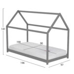 ΚΡΕΒΑΤΙ ΠΑΙΔΙΚΟ ΜΕ ΣΤΡΩΜΑ FB921302.02 ΞΥΛΟ ΠΕΥΚΟΥ ΣΕ ΓΚΡΙ--ΣΤΡΩΜΑ 90x190εκ - Image 3