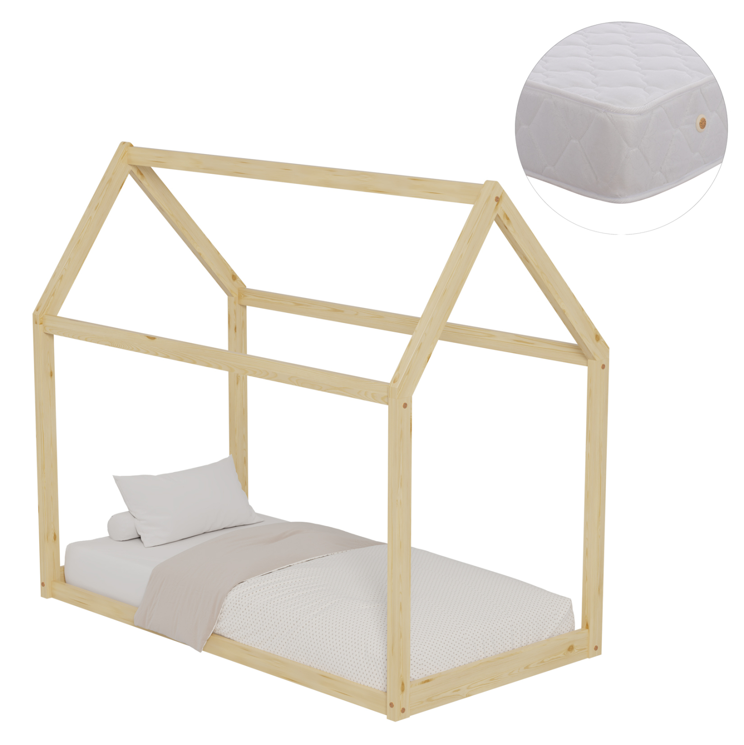 krebati-paidiko-me-stroma-fb921303-xylo- ΚΡΕΒΑΤΙ ΠΑΙΔΙΚΟ ΜΕ ΣΤΡΩΜΑ FB921303 ΞΥΛΟ ΠΕΥΚΟΥ ΣΕ ΦΥΣΙΚΟ--ΣΤΡΩΜΑ 70x140εκ - Image 1