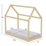 ΚΡΕΒΑΤΙ ΠΑΙΔΙΚΟ ΜΕ ΣΤΡΩΜΑ FB921303 ΞΥΛΟ ΠΕΥΚΟΥ ΣΕ ΦΥΣΙΚΟ--ΣΤΡΩΜΑ 70x140εκ - Image 3