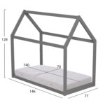 ΚΡΕΒΑΤΙ ΠΑΙΔΙΚΟ ΜΕ ΣΤΡΩΜΑ FB921303.02 ΞΥΛΟ ΠΕΥΚΟΥ ΣΕ ΓΚΡΙ--ΣΤΡΩΜΑ 70x140εκ - Image 3