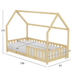 ΚΡΕΒΑΤΙ ΠΑΙΔΙΚΟ ΜΕ ΣΤΡΩΜΑ FB921304 ΞΥΛΟ ΠΕΥΚΟΥ ΣΕ ΦΥΣΙΚΟ--ΣΤΡΩΜΑ 90x190εκ - Image 3