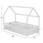 ΚΡΕΒΑΤΙ ΠΑΙΔΙΚΟ ΜΕ ΣΤΡΩΜΑ FB921304.01 ΞΥΛΟ ΠΕΥΚΟΥ ΣΕ ΛΕΥΚΟ--ΣΤΡΩΜΑ 90x190εκ - Image 3