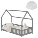 ΚΡΕΒΑΤΙ ΠΑΙΔΙΚΟ ΜΕ ΣΤΡΩΜΑ FB921304.02 ΞΥΛΟ ΠΕΥΚΟΥ ΣΕ ΓΚΡΙ--ΣΤΡΩΜΑ 90x190εκ